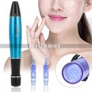 Electric Derma Pen Micro Needle Stamp Auto Anti Age Skin Face Care Therapy Blue