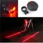 5 LED + 2 Laser Bicycle Bike Rear Tail Safety Warning Light Set Waterproof Lamp