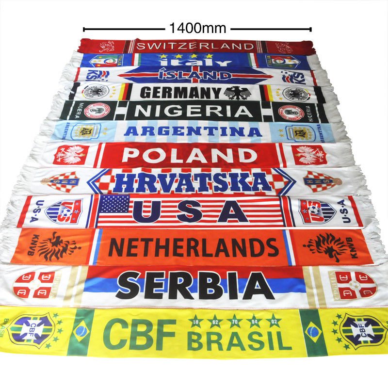 2018 World Cup Soccer Nation 32 Teams Scarfs Football Fans Souvenirs