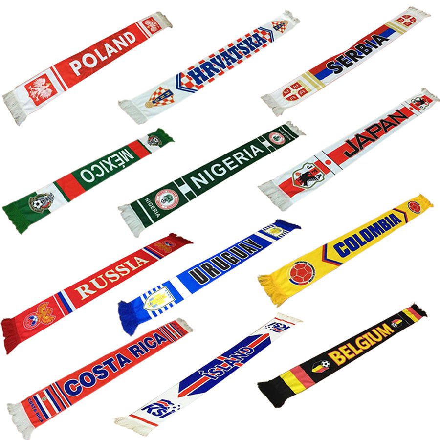 2018 World Cup Soccer Nation 32 Teams Scarfs Football Fans Souvenirs