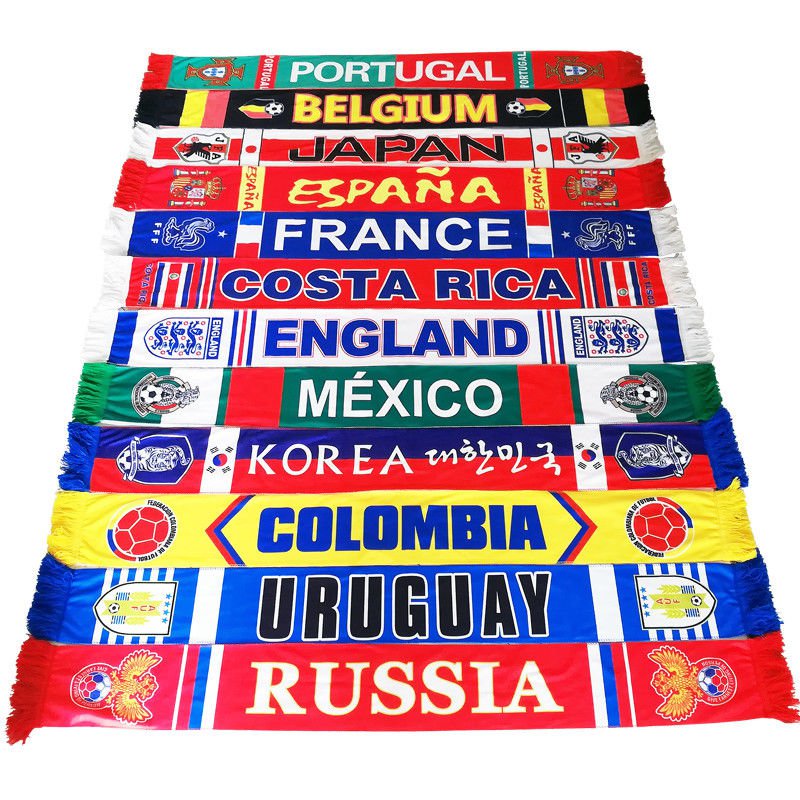 2018 World Cup Soccer Nation 32 Teams Scarfs Football Fans Souvenirs