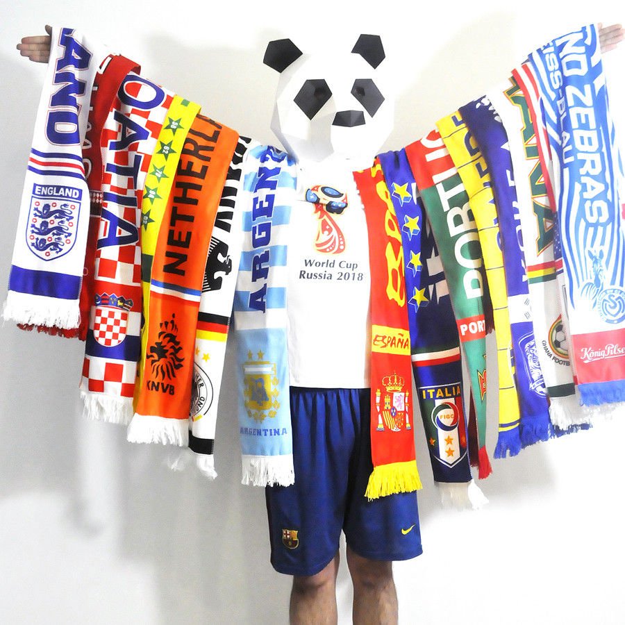 2018 World Cup Soccer Nation 32 Teams Scarfs Football Fans Souvenirs