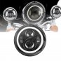 Set 7inch Round LED Headlight + Pair Passing light For Haley Davidson motorcycle