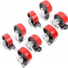 8PC Swivel Plate Casters 5" Heavy Duty Cast Iron Hub Core Poly Wheel Non Skid