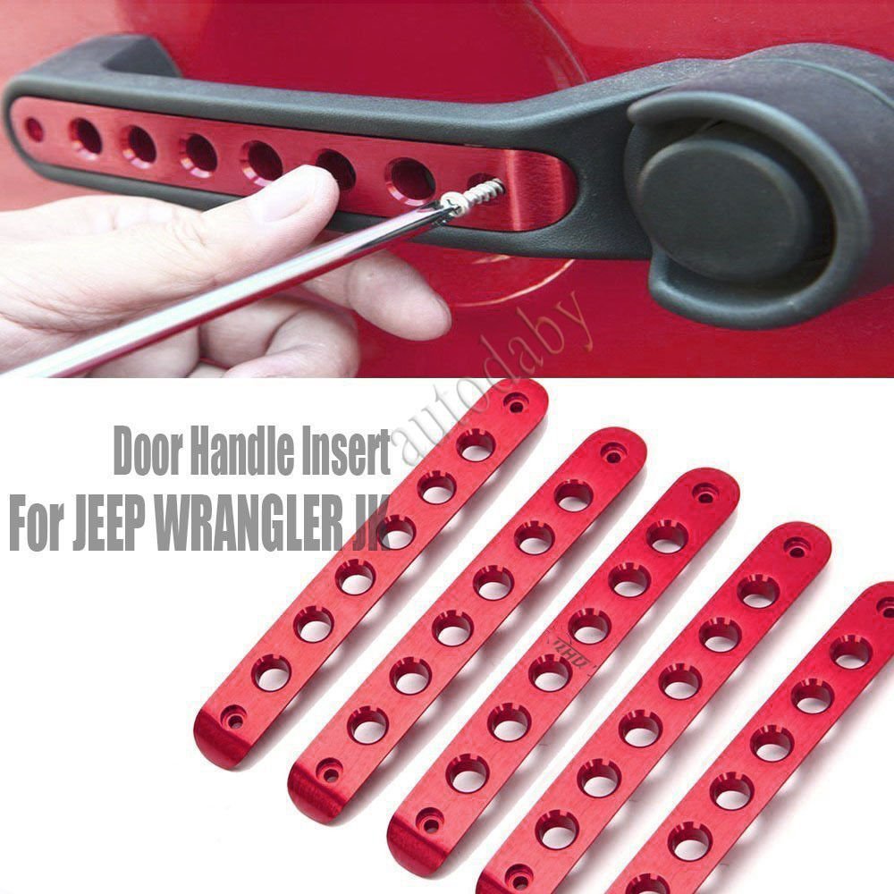 5x Aluminum 4 Door Handle Cover + Tailgate Handle Cover for JEEP Wrangler JK