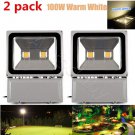 2X 100W HIGH POWER Cool White LED Outdoor Garden Flood Light Lamp IP65 110V