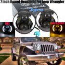 2X 7" 48W LED Headlights H/L Beam White Halo Angel Eyes for Jeep Wrangler TJ JK