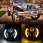 2X 7" 48W LED Headlights H/L Beam White Halo Angel Eyes for Jeep Wrangler TJ JK