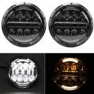 2x 7inch H4 80W LED Headlight Black Projector for Jeep Wrangler TJ JK 97-16