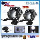 2X 125W Motorcycle CREE U5 LED Driving Headlight Fog Lamp Spot Light For Harley