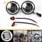 7" LED Projector Daymaker Headlight + 4.5" Passing Lights For Harley Motorcycle