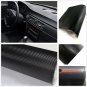 New 3D Car Interior Accessories Interior Panel Black Carbon Fiber Vinyl Sticker