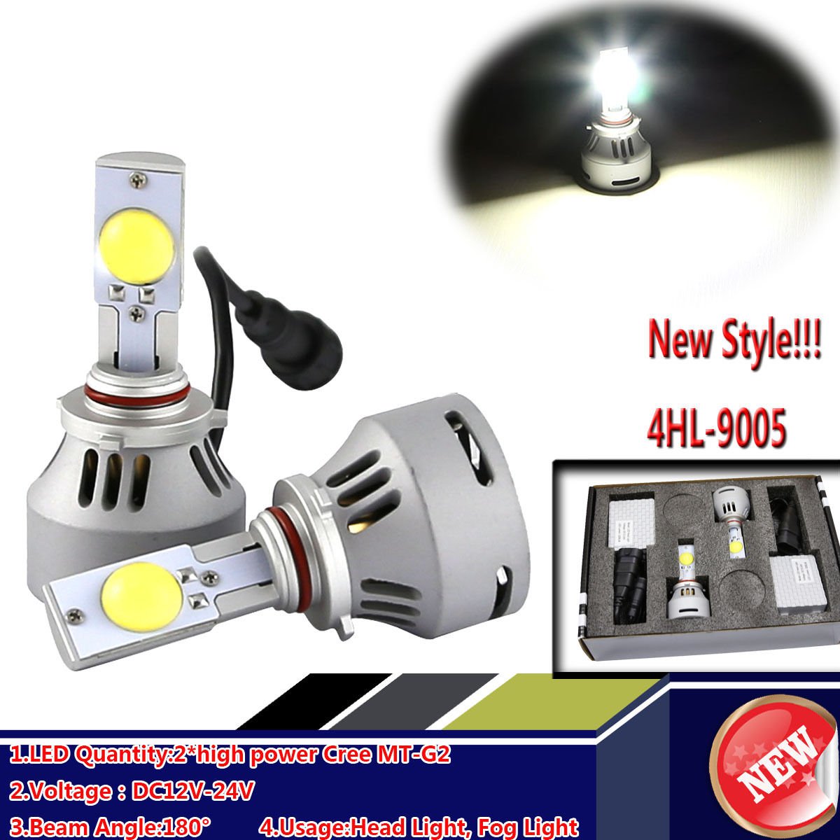 Pair 9005 HB3 CREE-MTG2 LED Projector Headlight Fog Light Bulbs 3200LM 9011 9022