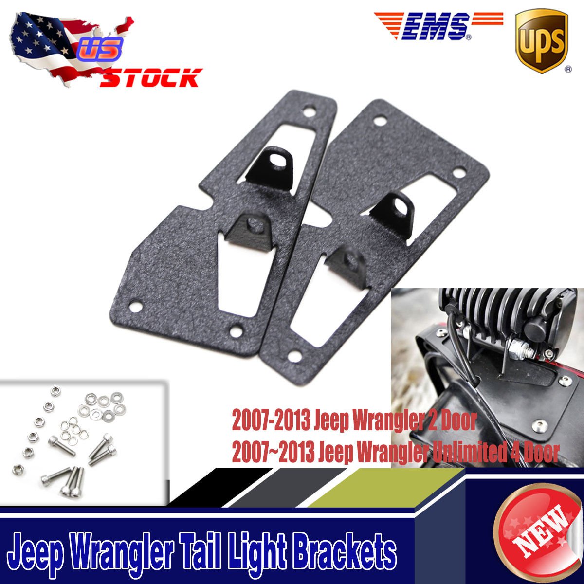 For 07~13 Jeep Wrangler JK Tail Light Mount Brackets For SR-M LED Lights