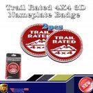 2 PACK Jeep Trail Rated 4X4 Emblem. Wrangler Decal Badge Custom Logo Pair Red