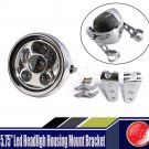 5 3/4" 5.75 Inch Daymaker Led Headlight Silver Housing for Harley Motorcycle