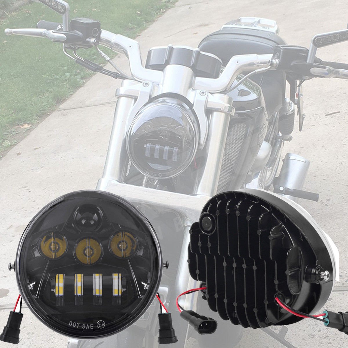 New Hi/Lo LED Headlight Daymaker For Harley Motorcycle V-Rod Vrod VRSCA 02-17