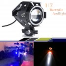 1X 125W Black Motorcycle CREE U7 LED Headlight Spot Light For BMW Yellow Eyes