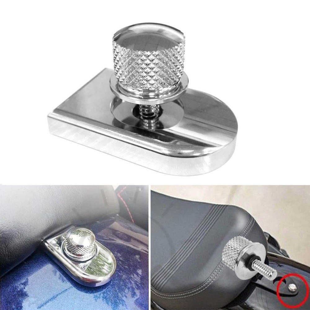 Seat Bolt Tab Screw Mount Knob Cover For Harley Fatboy Road King Softail Chrome