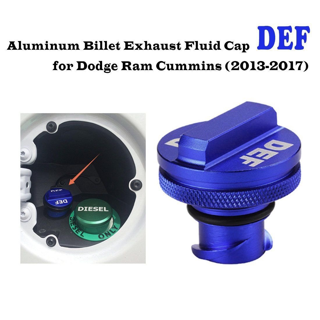 Billet Aluminum DEF Cap for 2013-2017 Dodge Ram Cummins and Ecodiesel Truck