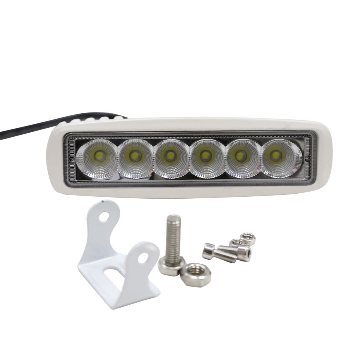 1x 6" 18W led work light Flood bar offroad fog/driving DRL Lamp 4WD jeep Truck