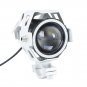 1X 125W Silver Motorcycle CREE U7 LED Driving Headlight Spot Light For BMW Blue