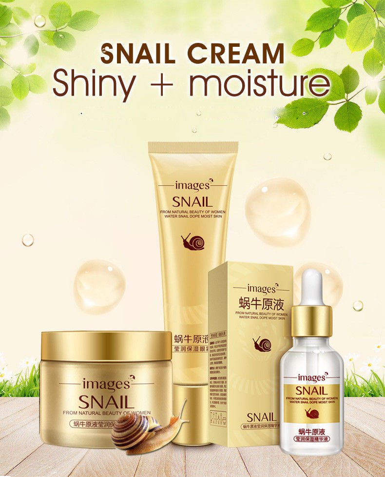 4 pcs Snail Face Skin Care Set Day Cream/Essence/ Eye Cream/Cleanser Anti Aging