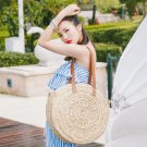 2018 Moroccan Palm Basket Bag Women Water Hyacinth Bag Hand Woven Round Straw