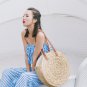 2018 Moroccan Palm Basket Bag Women Water Hyacinth Bag Hand Woven Round Straw