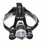 Headlamp Headlight 13000LM LED Lantern Fishing+18650 battery+Car USB AC Charger