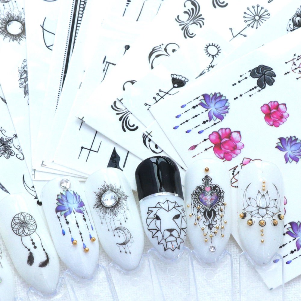 40 pcs Nail Stickers Water Decals Butterfly Floral Animal  Nail Art Decoration