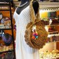 Vintage Corn Straw Round Zipper Top Handbags Women Shoulder Beach