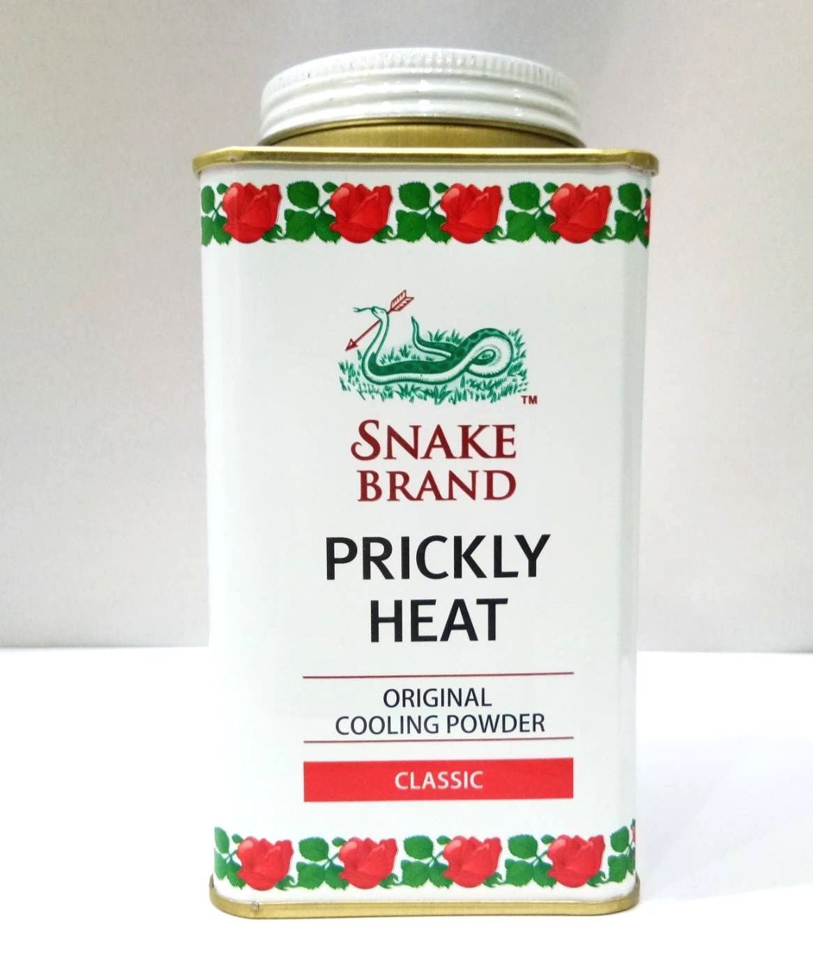 Prickly heat body powder snake brand classic scent cooling fresh 140 g.