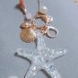 Sea World Starfish Pearl Shell Keychain Crystal Pendant Keychain Women Gift