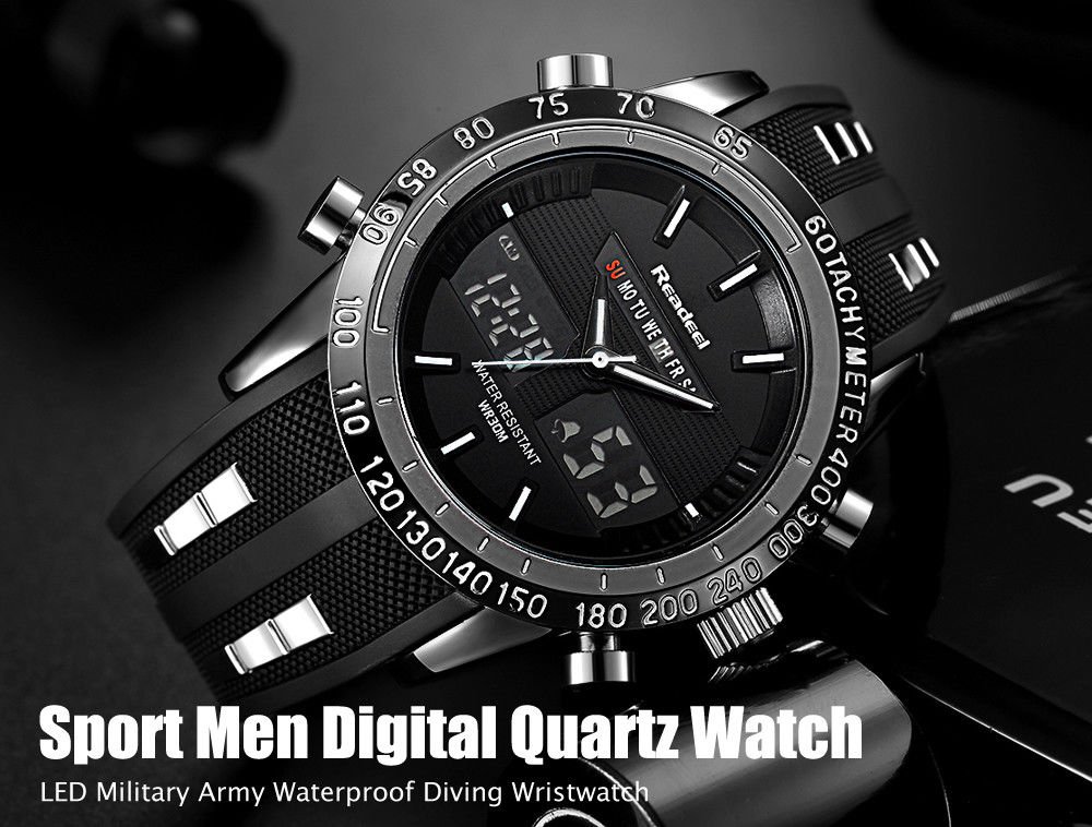 Watches Men Sports Watches Waterproof LED Digital Quartz Men Military