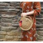 Women Shoulder Bag Woven Circle Portable Crossbody Bag Mini Round Straw Bag