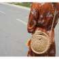 Women Shoulder Bag Woven Circle Portable Crossbody Bag Mini Round Straw Bag