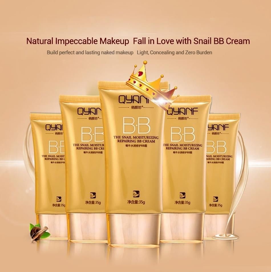 QYANF Snail BB Cream Segregation frost cc cream Whitening Compact Foundation 35g