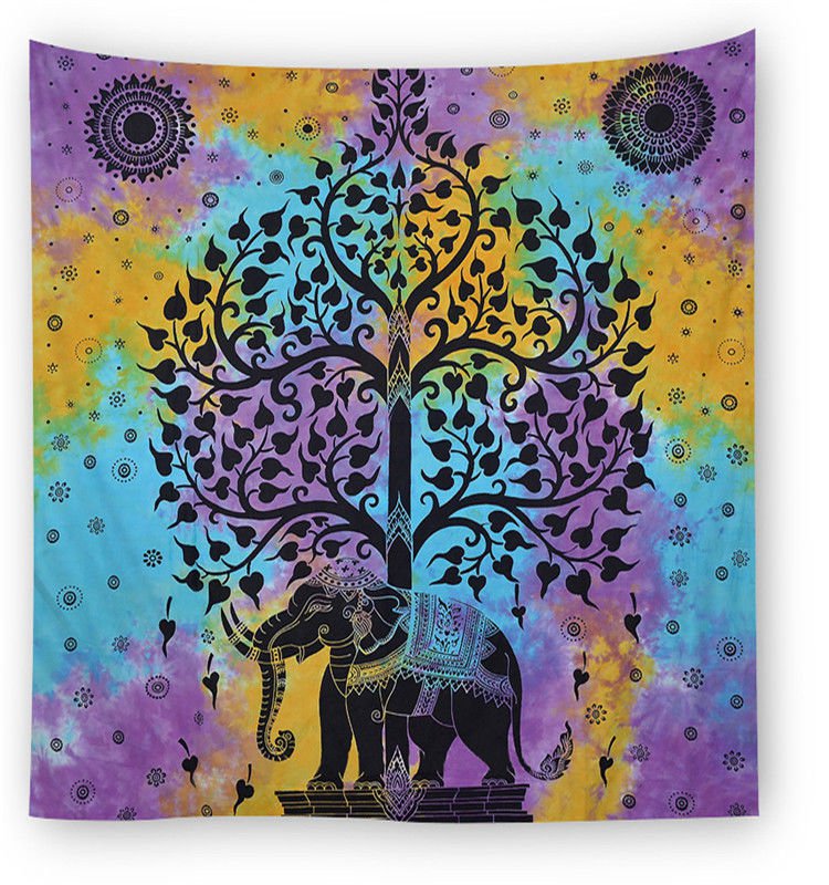 Elephant printing tapestry Hippie Beach Towel Yoga Home Decor Blankets Mat India