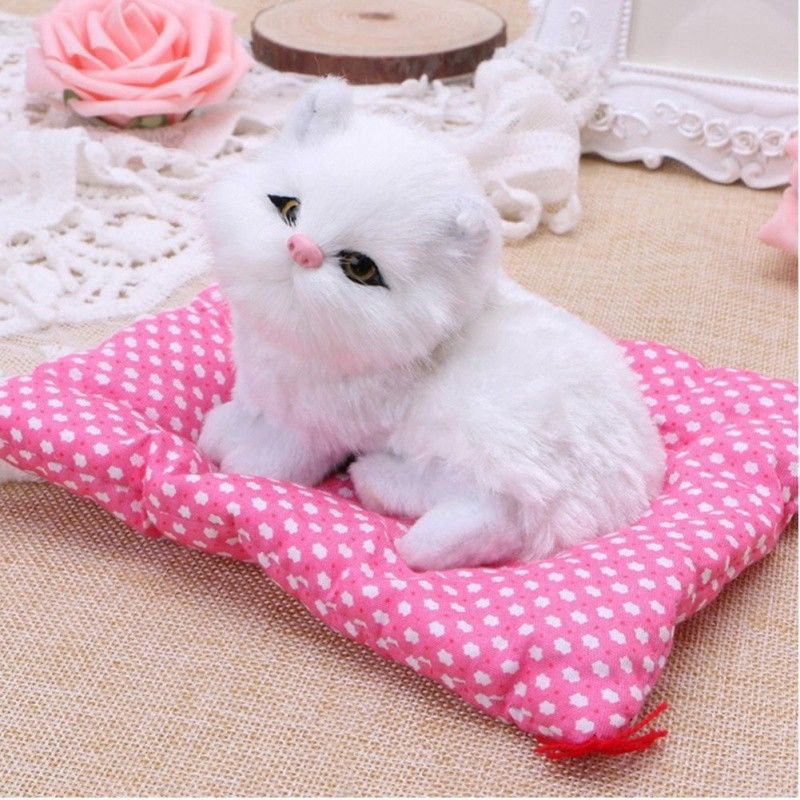 Cats Car Ornaments Cute Simulation Decoration Car Styling  Plush Kittens