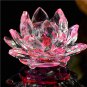 80 mm Crystal Lotus Flower Ornaments Figurines Home Wedding Party Decor Gifts