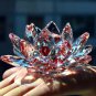 80 mm Crystal Lotus Flower Ornaments Figurines Home Wedding Party Decor Gifts