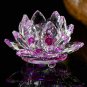 80 mm Crystal Lotus Flower Ornaments Figurines Home Wedding Party Decor Gifts