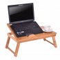 Portable Folding Laptop Table Bamboo Sofa Bed Office Laptop Stand  Adjustable