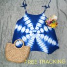 38 inc.Chest Tie dye shirt bust Indigo shirt vest blue Tank top Summer