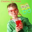 Creative Children Drink Straws Party Crazy Straw Funny Glasses Tube Toy Gift