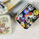 Set of 85 Glass Marbles in a iron Gift Box Traditional Colourful Vintage Toys