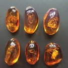 7pcs Natural Amber Pendant Resin Animal Scorpion Crabs Ant Insect Stone Necklace