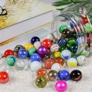 Set of 88 Glass Marbles In A Iron Gift Box Colourful Vintage 16mm Toys Classic
