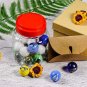 Set of 20 Glass Marbles In A Iron Gift Box Vintage Colourful Toys 25mm Classic